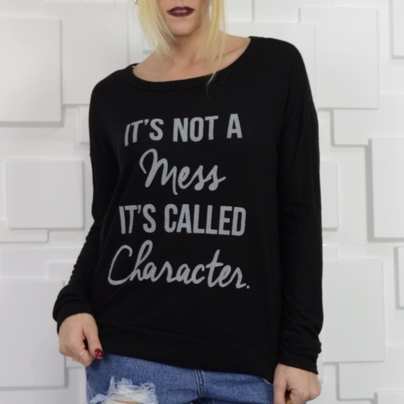 . Tops - "NOT A MESS" SWEATSHIRT TOP